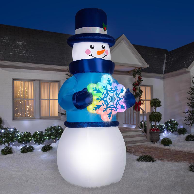 Gemmy Airblown LED Lightshow Rainbow Wave Snowman 12 ft. Inflatable