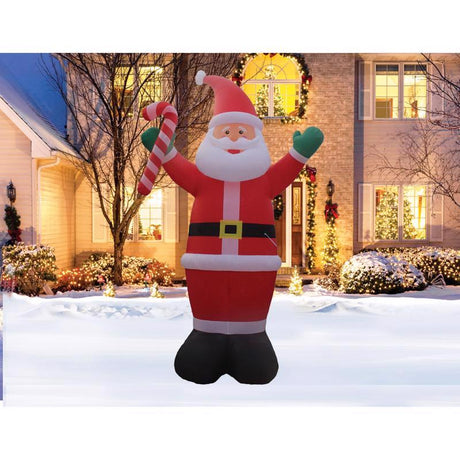 A Holiday Company Santa with Candy Cane 20 ft. Inflatable