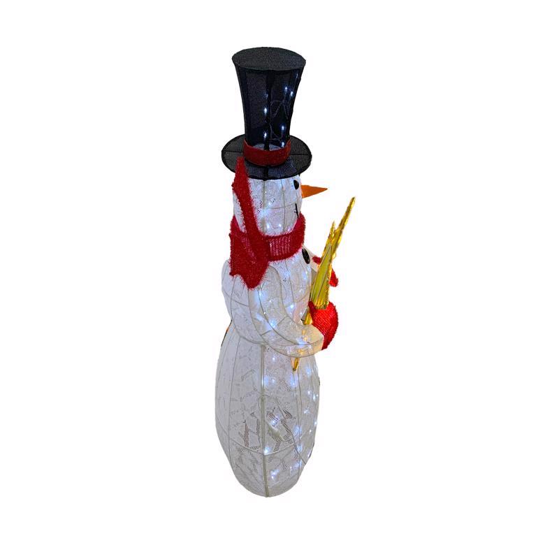 Celebrations LED Snowman with Top Hat, Scarf and Star 52 in. Yard Decor
