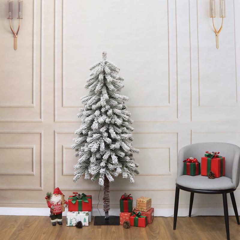 Celebrations 5 ft. Full LED 80 ct Snowy Alpine Entrance Tree