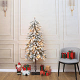 Celebrations 5 ft. Full LED 80 ct Snowy Alpine Entrance Tree