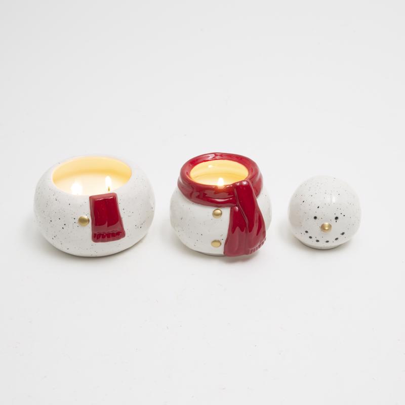 CANDLE SNWMN STK 8"