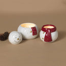 Gerson White/Red Snowman Christmas Scented Wax Candle 8 in.