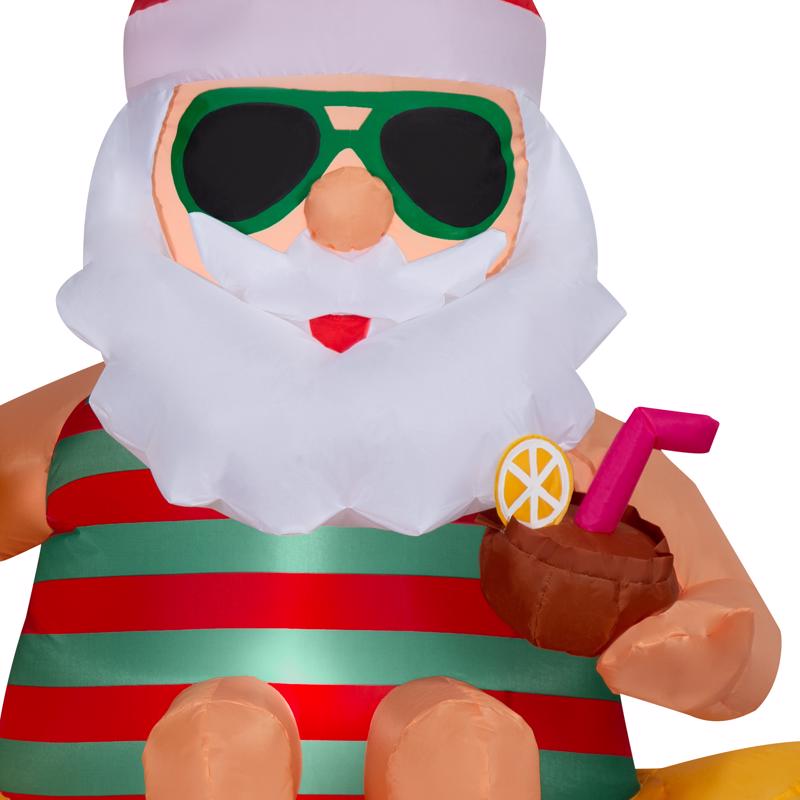 Gemmy Airblown LED Santa Sitting in Duck 5 ft. Inflatable