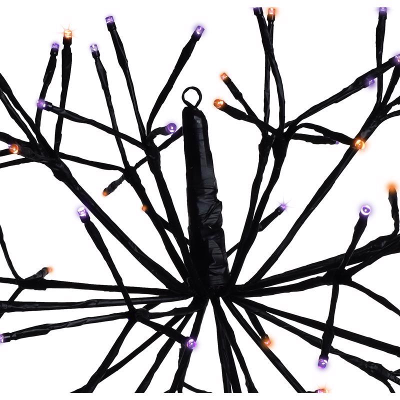Celebrations Orange/Purple 16 in. LED Prelit Shimmering Sphere 3D Halloween Decor