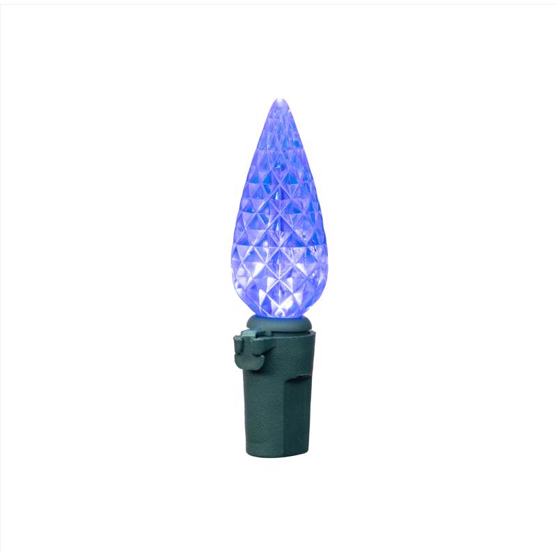 Celebrations Classic LED C6 Blue 100 ct String Christmas Lights 297 ft.