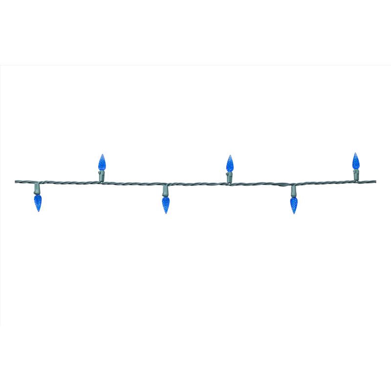 Celebrations Classic LED C6 Blue 100 ct String Christmas Lights 297 ft.