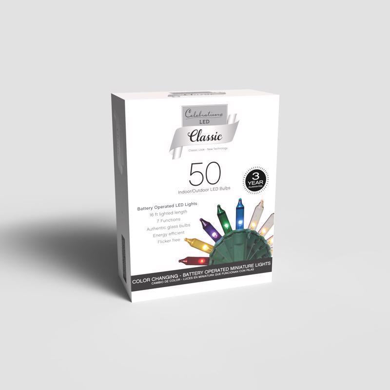 Celebrations Classic LED T5 Multicolored/Warm White 50 ct String Christmas Lights 16 ft.