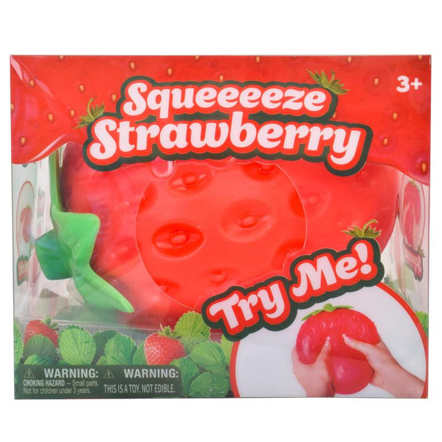 Fun Garden Squishy Strawberry Fidget Toy Red