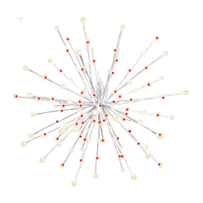 Celebrations LED Red/White 3 in1 Starlight Burst Deluxe 16 in. Hanging Decor