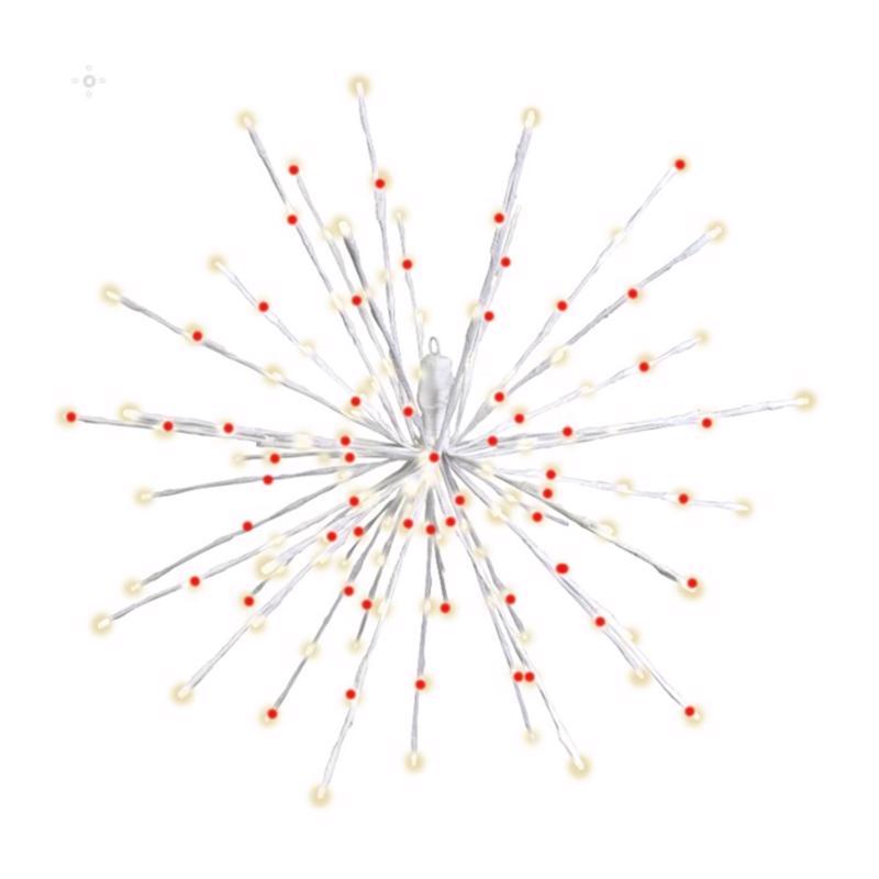 Celebrations LED Red/White Starlight Burst Deluxe 24 in. Hanging Decor