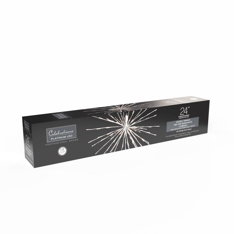 Celebrations LED Red/White Starlight Burst Deluxe 24 in. Hanging Decor
