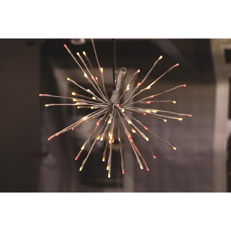 Celebrations LED Red/White Starlight Burst Deluxe 16 in. Hanging Decor