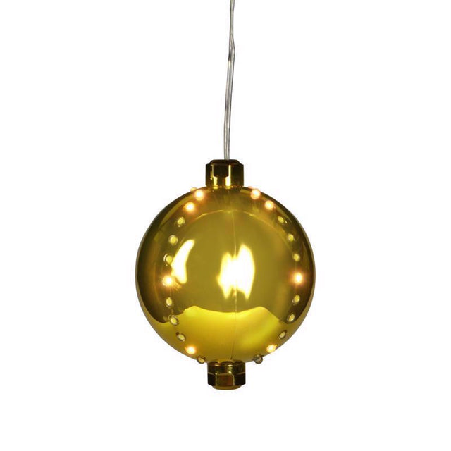 Celebrations LED Gold Snow Fall Ornament 4 in. Hanging Decor