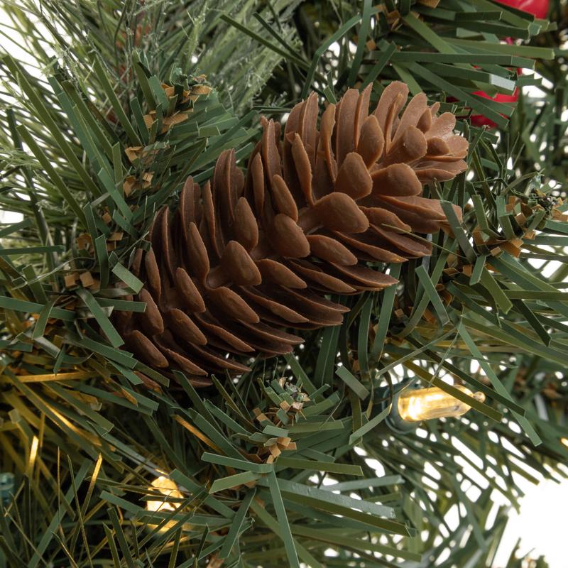 Celebrations 24 in. D LED Prelit Mixed Pine Wreath