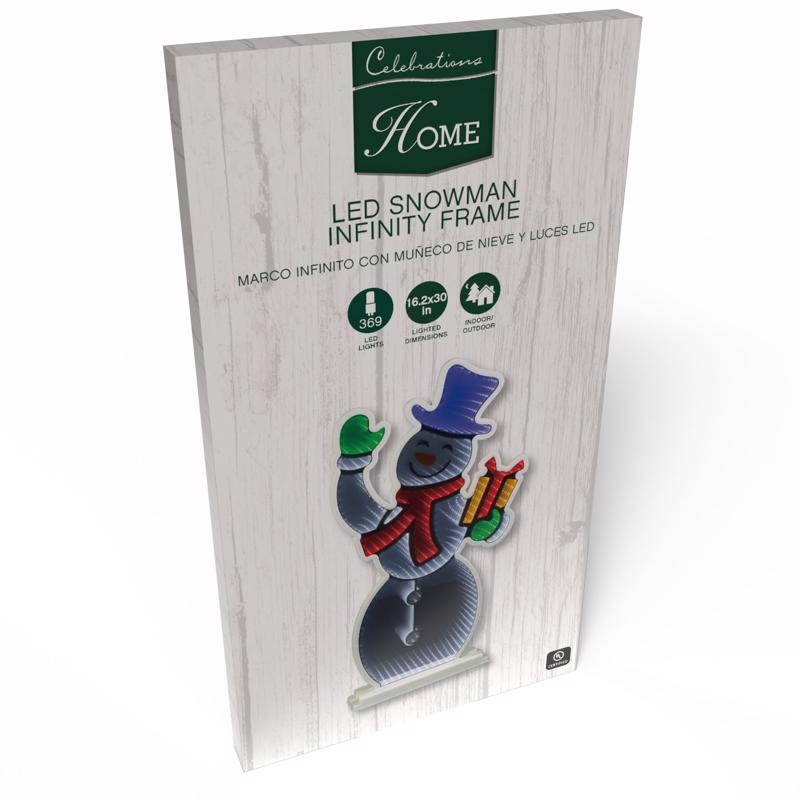 Celebrations LED Infinity Snowman 31 in. Yard Decor