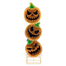 Celebrations Halloween 48 in. LED Prelit Infinity Stacked 3 Pumpkins Halloween Decor
