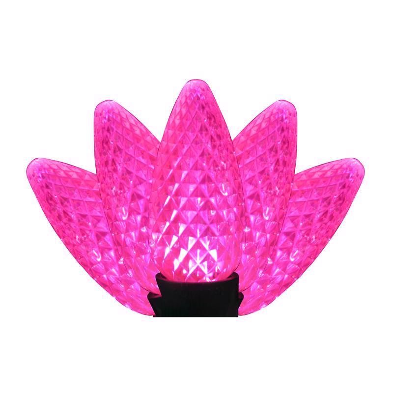 Holiday Bright Lights LED C9 Pink 25 ct Christmas Light Bulbs