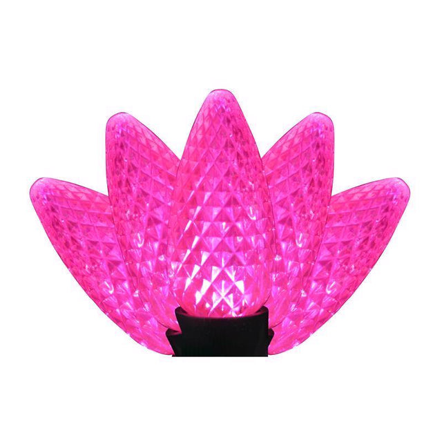 Holiday Bright Lights LED C9 Pink 25 ct Christmas Light Bulbs