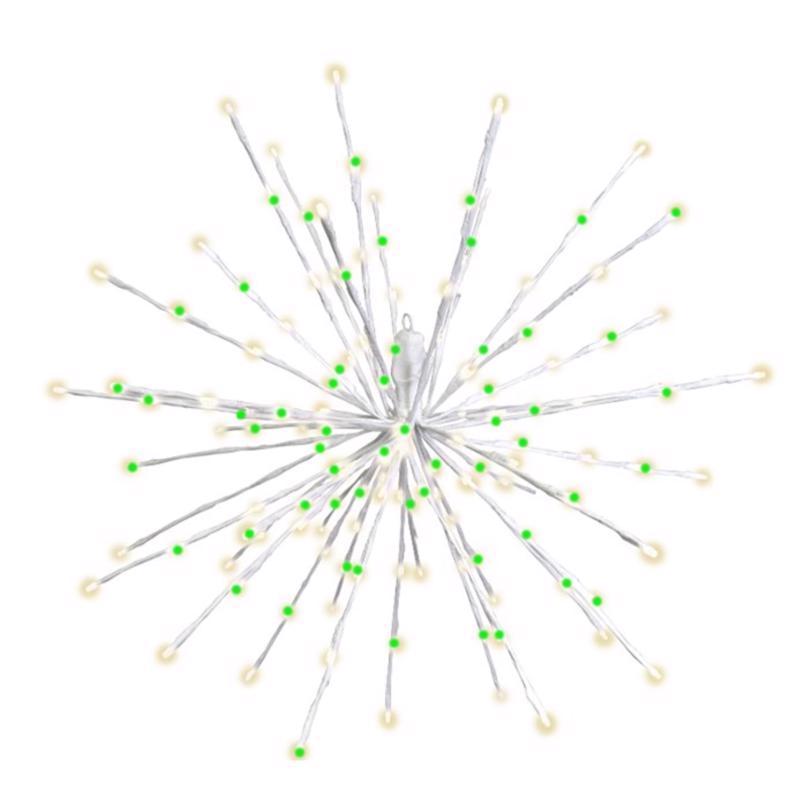 Celebrations LED Green/White Starlight Burst 16 in. Hanging Decor