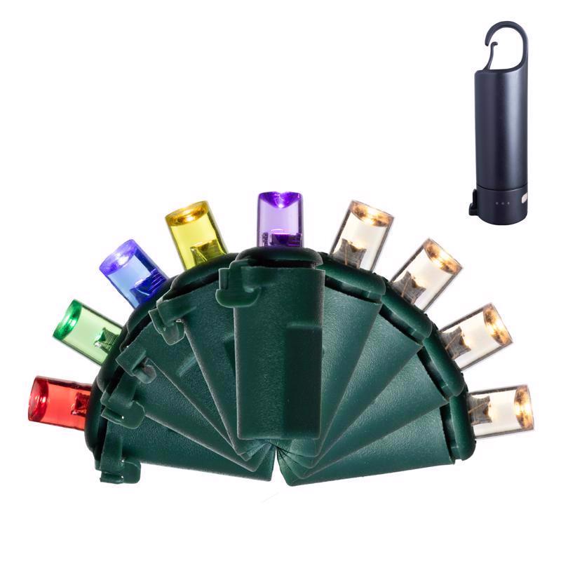 Celebrations Platinum LED Micro/5mm Multicolored/Warm White 50 ct String w/ Powerbank Christmas Ligh