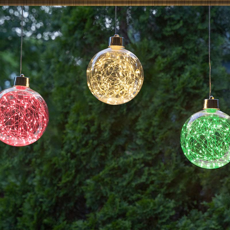 Celebrations LED RGWW Globe Ornament 6 in. Hanging Decor