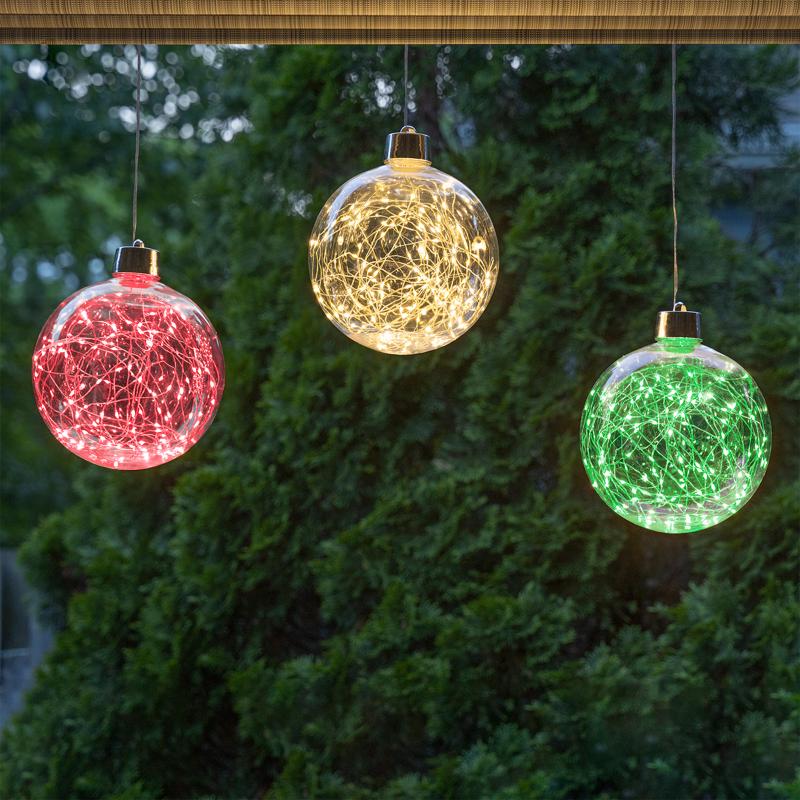 Celebrations LED RGWW Globe Ornament 8 in. Hanging Decor