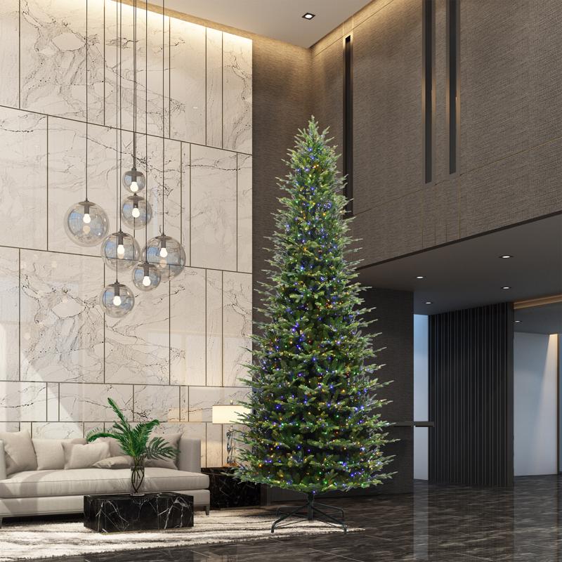 Holiday Bright Lights 12 ft. Slim LED 2900 ct Emerald Pine Sparkle Color Changing Christmas Tree