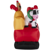 Gemmy Airblown LED Santa's Barnyard Hayride Scene 6 ft. Inflatable