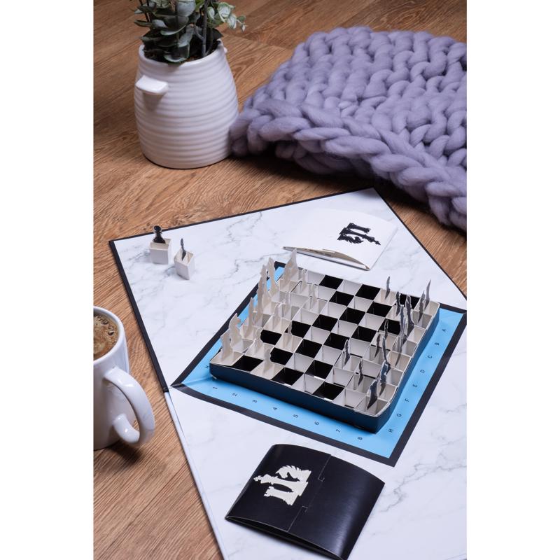 Fizz Pop Up Chess Game Black/White