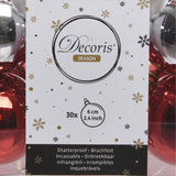 Decoris Red/Silver/White Shatterproof Ornaments