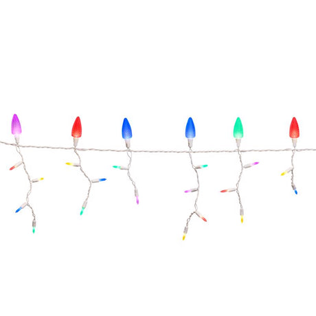 Celebrations Platinum LED C9 Multicolored 70 ct Icicle Christmas Lights 9 ft.
