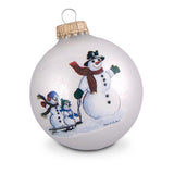 Krebs White Snowmen Sledding Ornaments