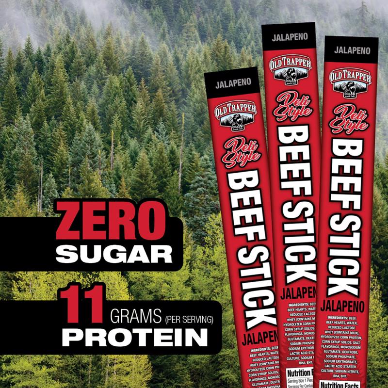 Old Trapper Jalapeno Beef Stick 1.75 oz Shrink Wrapped
