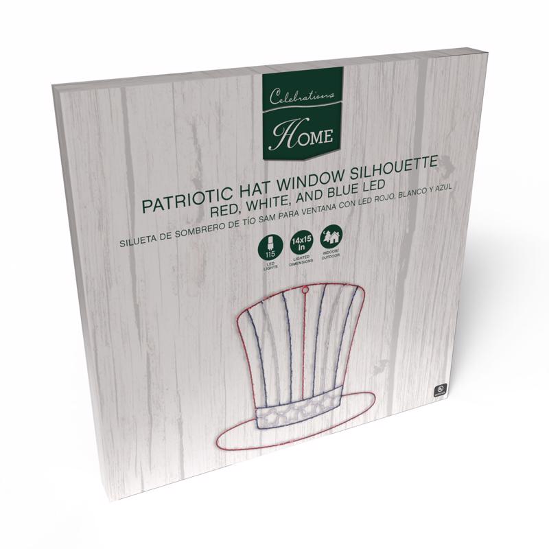 Celebrations Patriotic Silhouette Window Decor Metal 1 pk