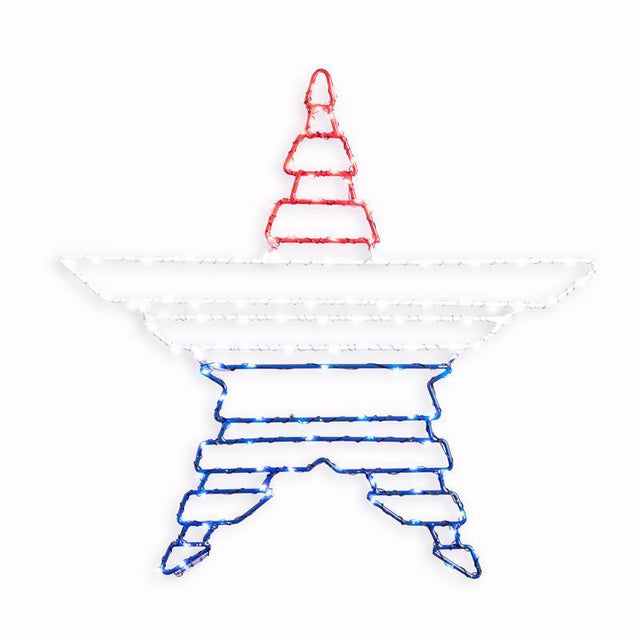 Celebrations Patriotic Star Silhouette Window Decor Metal 1 pk