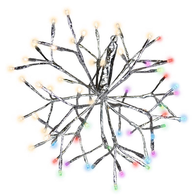 Celebrations Platinum LED Multi Rechargeable Shimmering Sphere 12 in. Hanging Decor