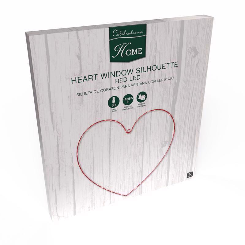 Celebrations Heart Silhouette Window Decor Metal 1 pk