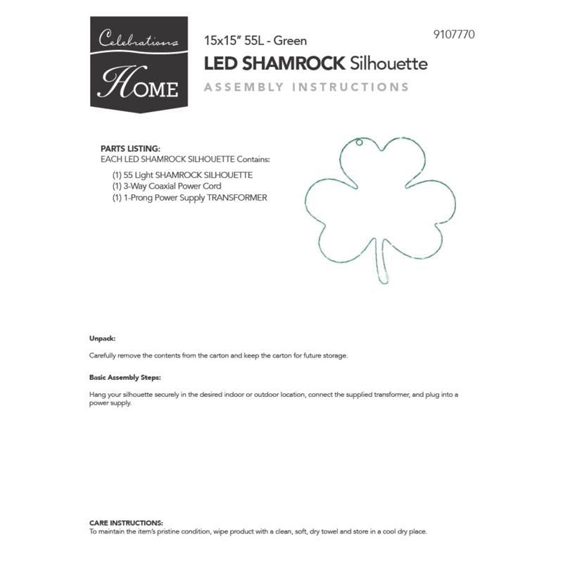 Celebrations Shamrock Silhouette Window Decor Metal 1 pk
