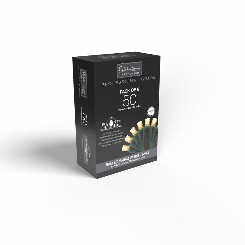 Celebrations LED Grand Mini Warm White 50 ct String Christmas Lights 25 ft.