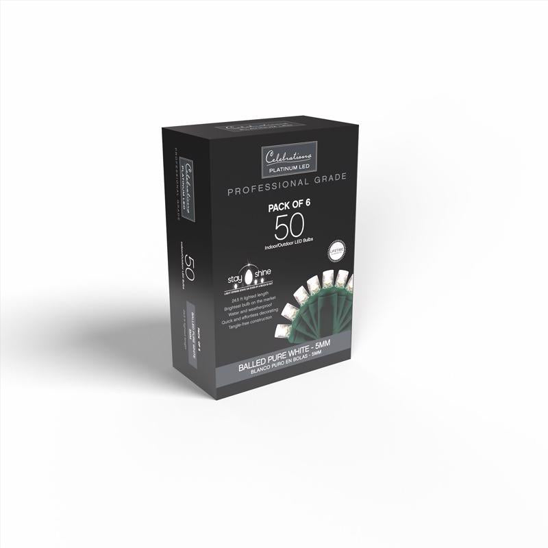Celebrations LED Grand Mini Pure White 50 ct String Christmas Lights 25 ft.