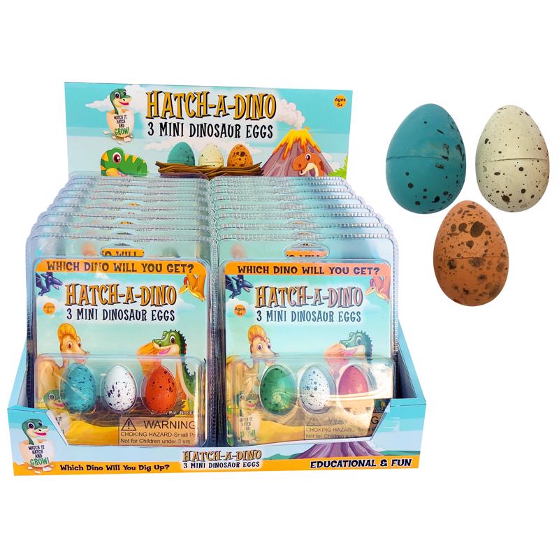 Zorbitz Hatch-A-Dino Mini Dinosaur Eggs Toy Multicolored 3 pc