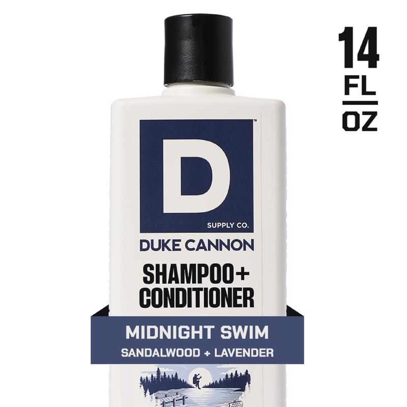 Duke Cannon Midnight Swim Sandalwood + Lavender Scent Shampoo Plus Conditioner 14 oz 1 pk