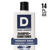 Duke Cannon Midnight Swim Sandalwood + Lavender Scent Shampoo Plus Conditioner 14 oz 1 pk