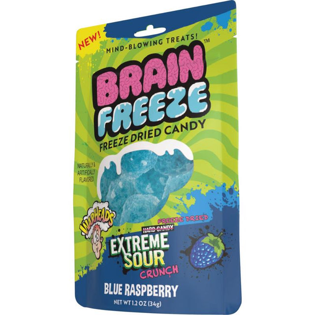 Brain Freeze Warheads Blue Raspberry Sour Candy 1.2 oz