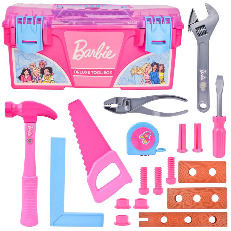 Maxx Bubbles Barbie Tool box Pink/Blue 18 pc
