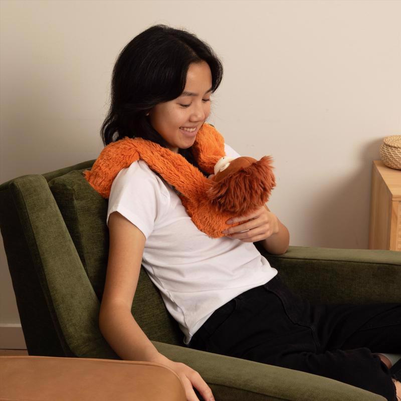 Hugimals World Hugarounds Ollie the Orangutan Weighted Neck and Shoulder Wrap Orange