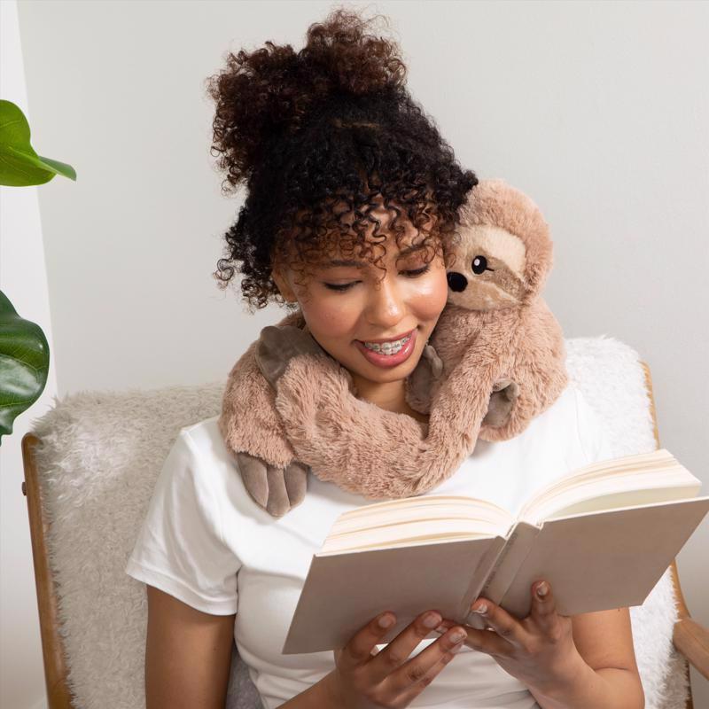 Hugimals World Hugarounds Sawyer the Sloth Weighted Neck and Shoulder Wrap Brown