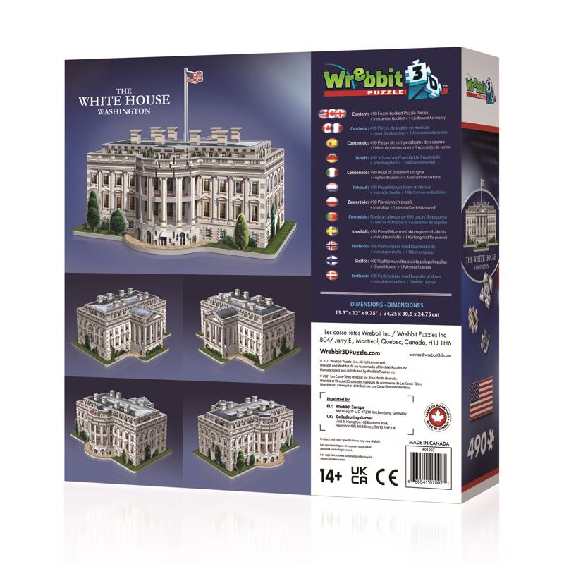 Wrebbit3D The White House 3D Jigsaw Puzzle White 490 pc