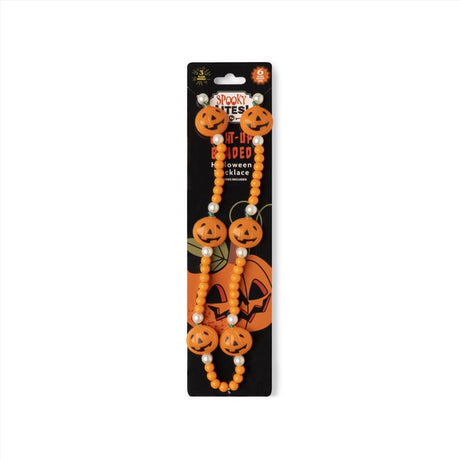 Spooky Lites LED Light Up Beaded Halloween Necklace 1 pk